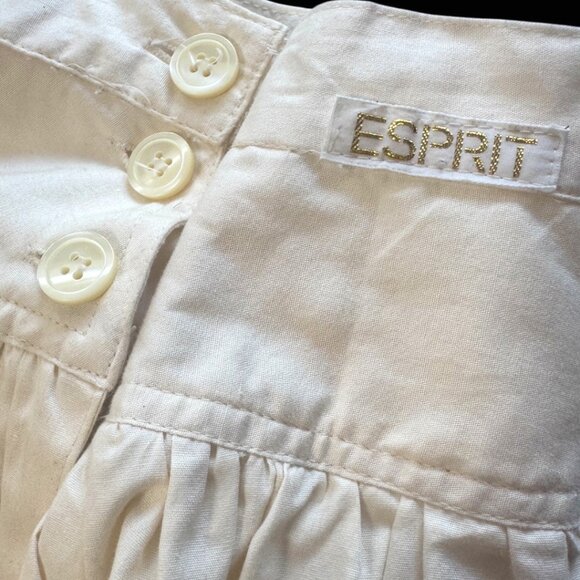 Y2K WOMENS Pants DropWaist Pleated Tapered Creamy White 100% Cotton BOHO SZ11 - Picture 3 of 11